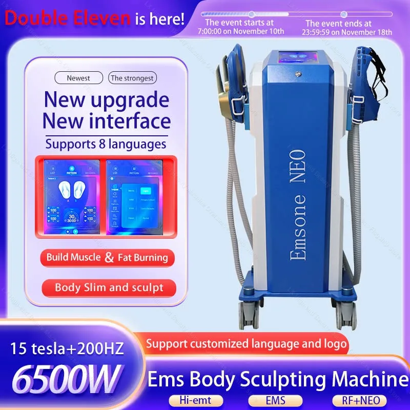 2025 NEW Emszero 6500W Nova 4RF Electromagnetic Muscle Sculpture Handle Electromagnetic Stimulation Body Slimming Muscle Salon