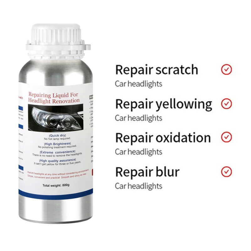 800ML Car Headlight Repair Fluid Headlight Polishing Restoration Chemical Polishing The Headlights