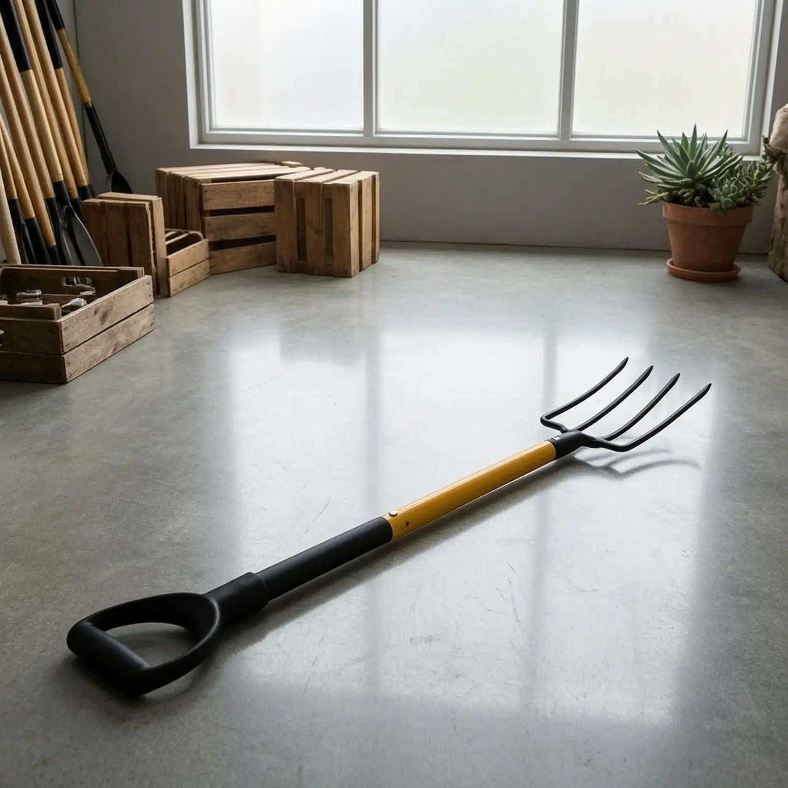 Garden Tool with Curved Grip Handle | Sturdy Metal Head, High-Efficiency, Long-Handled Garden Tool, for Yard Cleanup