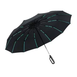 Fully Automatic Buckle Umbrella Portable Enlarged and Thickened, Reinforced Hook Foldable Hook Rain and Light Dual-purpose