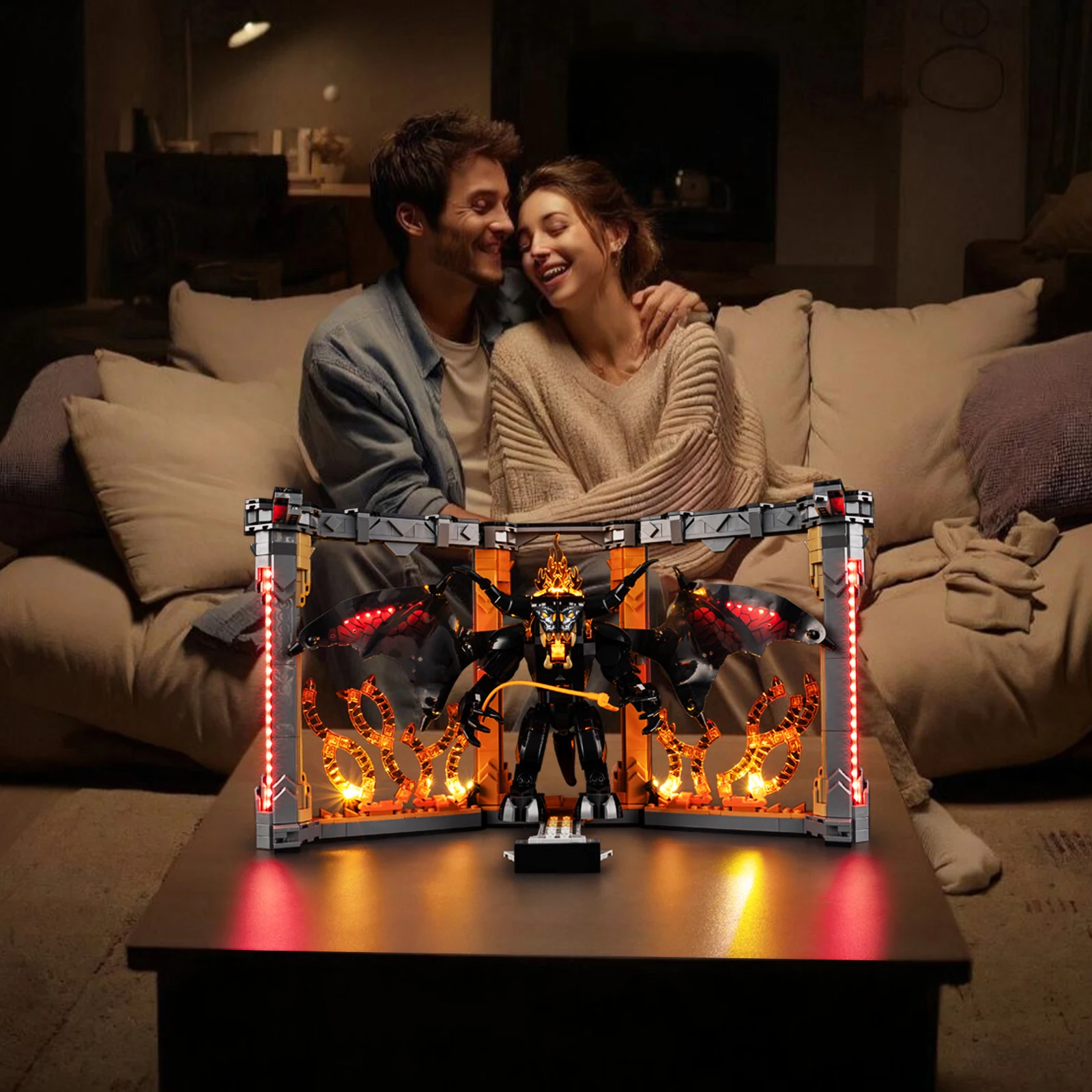 Nenhum modelo conjunto de iluminação LED adequado para LEGO O Senhor dos Anéis Balrog Book Nook 10367 (excluindo blocos de construção)