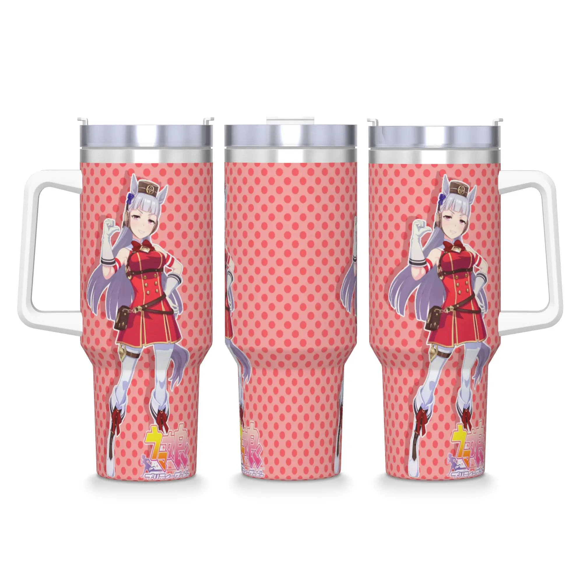 Stainless Steel Tumbler Gold Ship UmaMusume Pretty Derby Mugs Cup With Straws  Travel Hot Drinks Water Bottle Insulated 40oz Mug