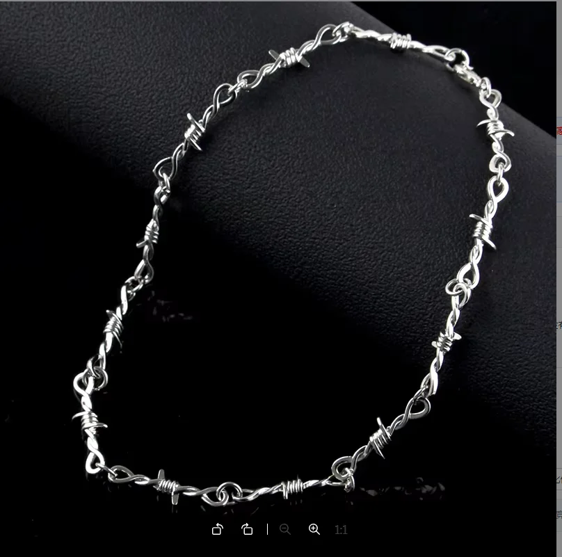 Small Wire Brambles Iron Unisex Choker Necklace Women Hip-hop Gothic Punk Barbed Wire Little Thorns Chain Choker Jewelry Gifts