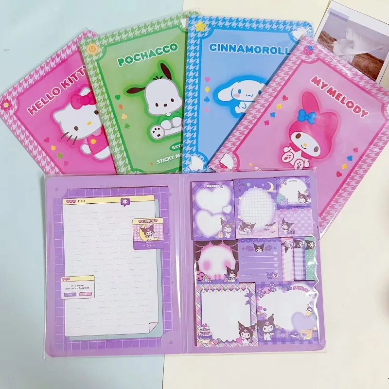 

Sanrio Kuromi Sticky Note Cartoon Anime Figures Q Figurals Pochacco Cinnamoroll Purse Cute Notebook Kid Birthday Christmas Gifts