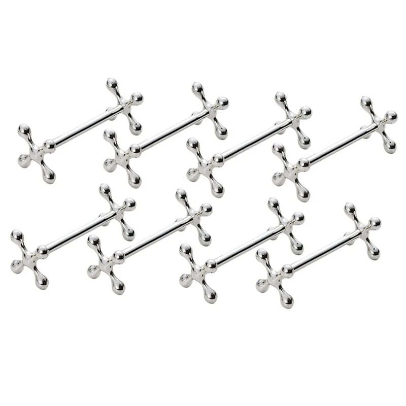 

8 Pcs Zinc Alloy Chopsticks Rest Spoons Stand Forks Knifes Holder Rack Stand Metal Craft Table Decoration (Silver)