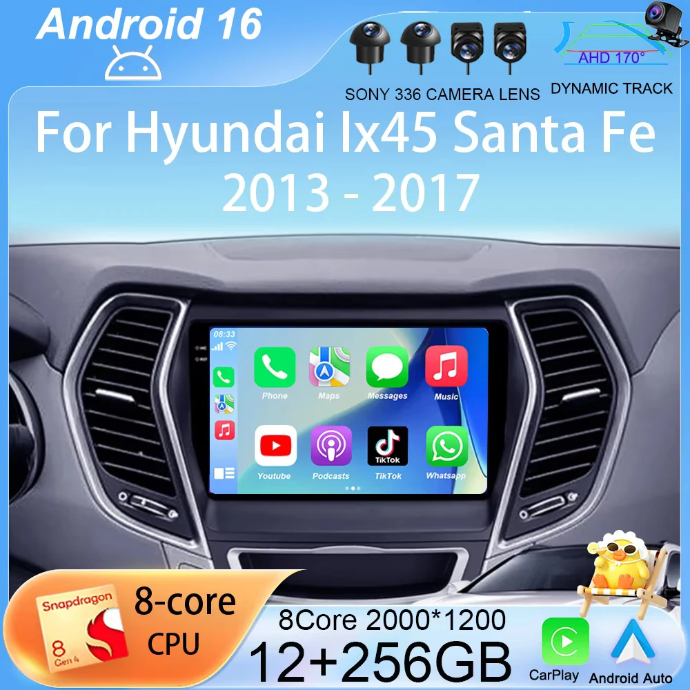 

Android 16 For Hyundai Ix45 Santa Fe 2013 2014 2015 2016 2017 Car Radio GPS Carplay Multimedia Player Navigation Stereo Auto DSP
