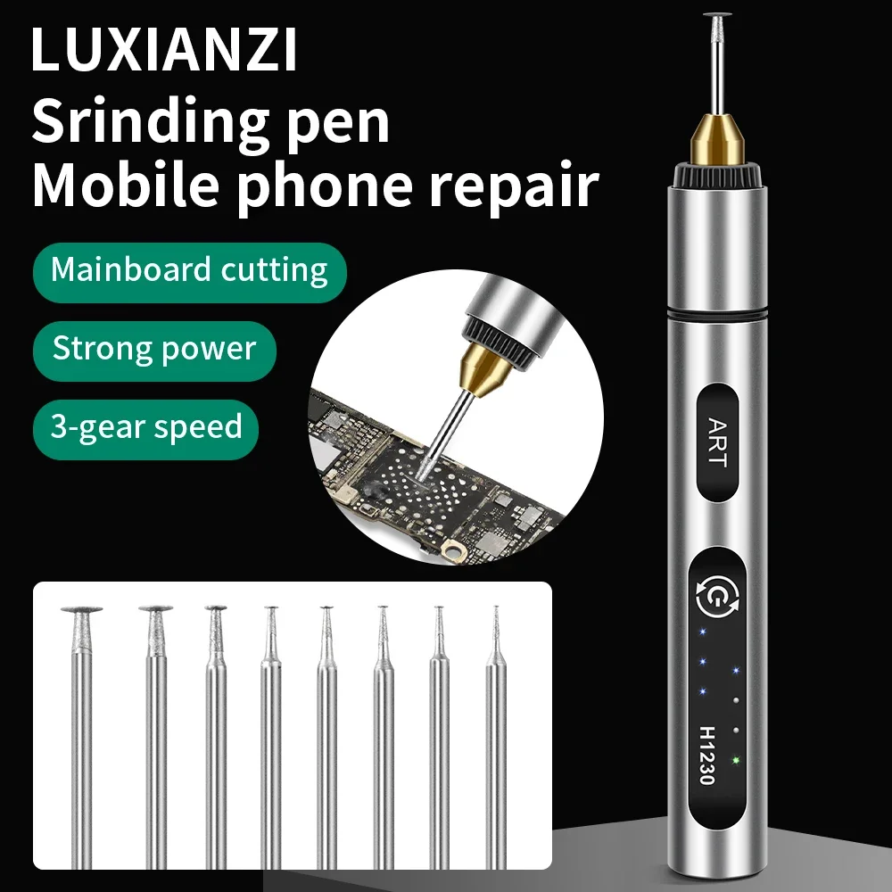 LUXIANZI Electric Mini Grinder Wireless Engraving Pen Phone IC Chip Repair Wood Craft Polish Carve Cordless Micro Rotary Tool