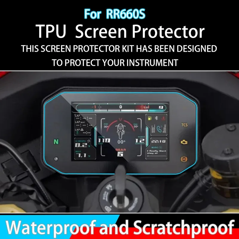 Motorcycle Screen Protector for RR660S 2024, Anti-Scratch Protective Film for TPU Dashboard Panel