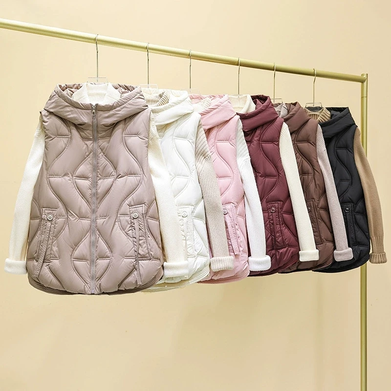 

Новинка 2025 года, женская куртка, жилет, осенне-зимнее пальто с хлопковой подкладкой, жилет, женская хлопковая куртка без рукавов с капюшоном, жилет Chaleco Mujer