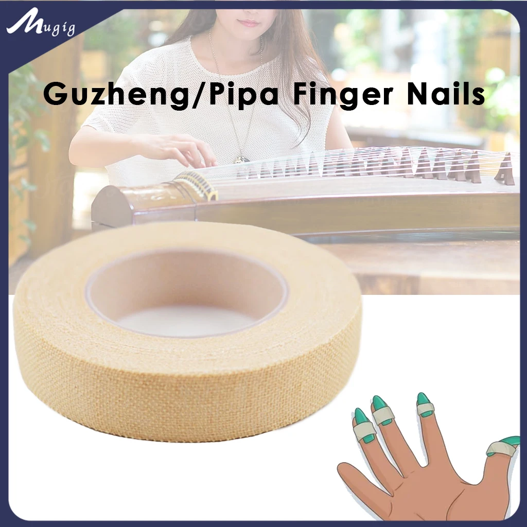 5 Rolls 500cm Roll Adhesive Tape Finger Protector Breathable Cotton For Chinese Guzheng Finger Nails Picks Koto Accessories