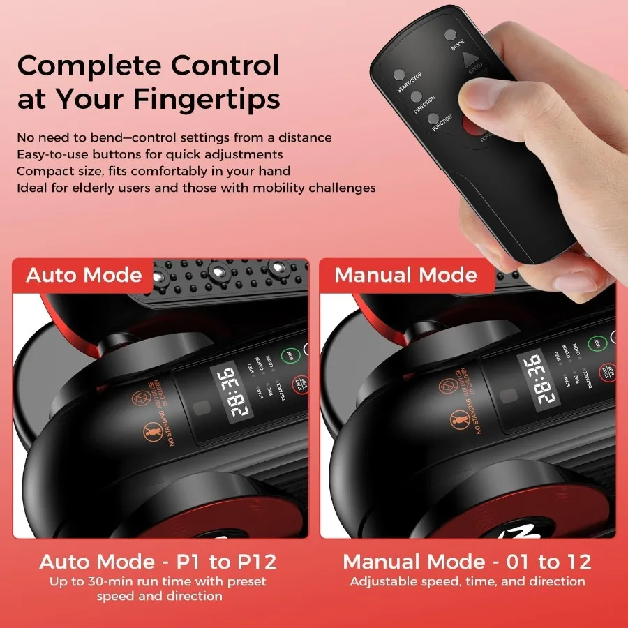 آلة بيضاوية الشكل تحت المكتب لكبار السن: جهاز تمرين بدواسة كهربائية مع تصميم مجمع بالكامل للأمام والخلف #5