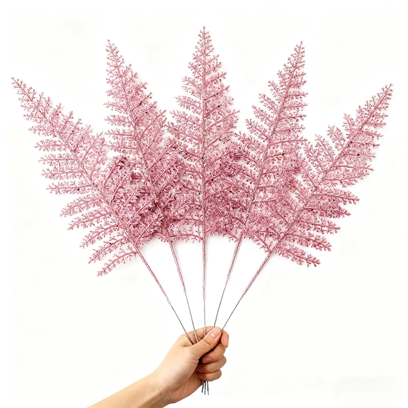 

5Pcs Christmas Decoration Glitter Artificial Bouquet Christmas Tree Ornaments Christmas for Home Party Decor Happy New Year