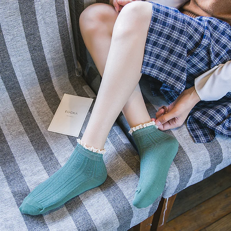 1Pair Lolita Style Japanese Maiden Lovely Woman Lace Short Socks Summer Sweet Ruffle Cotton Princess Socks High Quality