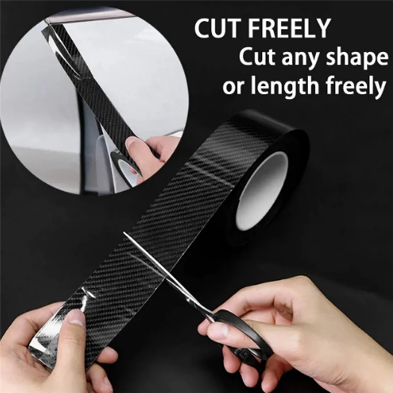 

A026-Nano Carbon Fiber Car Sticker DIY Paste Door Sill Protector Bumper Tape Car Protector Strip Waterproof Protection Film