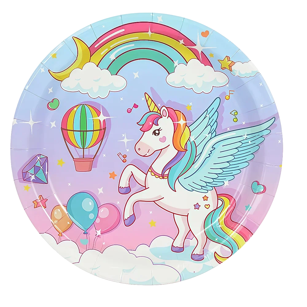 Rainbow Unicorn Birthday Decoration Party Supplie Cartoon Plate Cup Tablecloth Cute Balloon Birthday Party Favor Baby Shower view 5