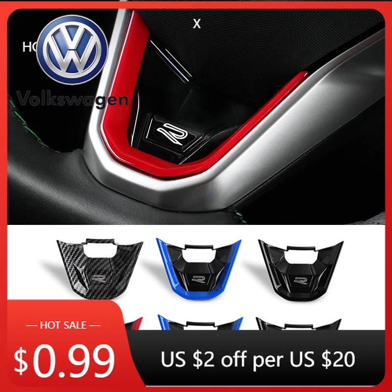 Funda para Volante de Coche con Lentejuelas y Emblema GTI con el Nuevo Logotipo R de VOLKSWAGEN 2026, para Volkswagen Sagitar, Magotan, Bora, Lavida, ID.