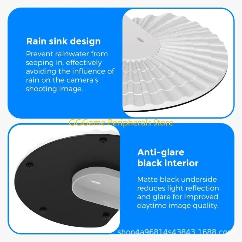 U55B Security Camera Weather Cover, White ABS Guard for Solar Camera