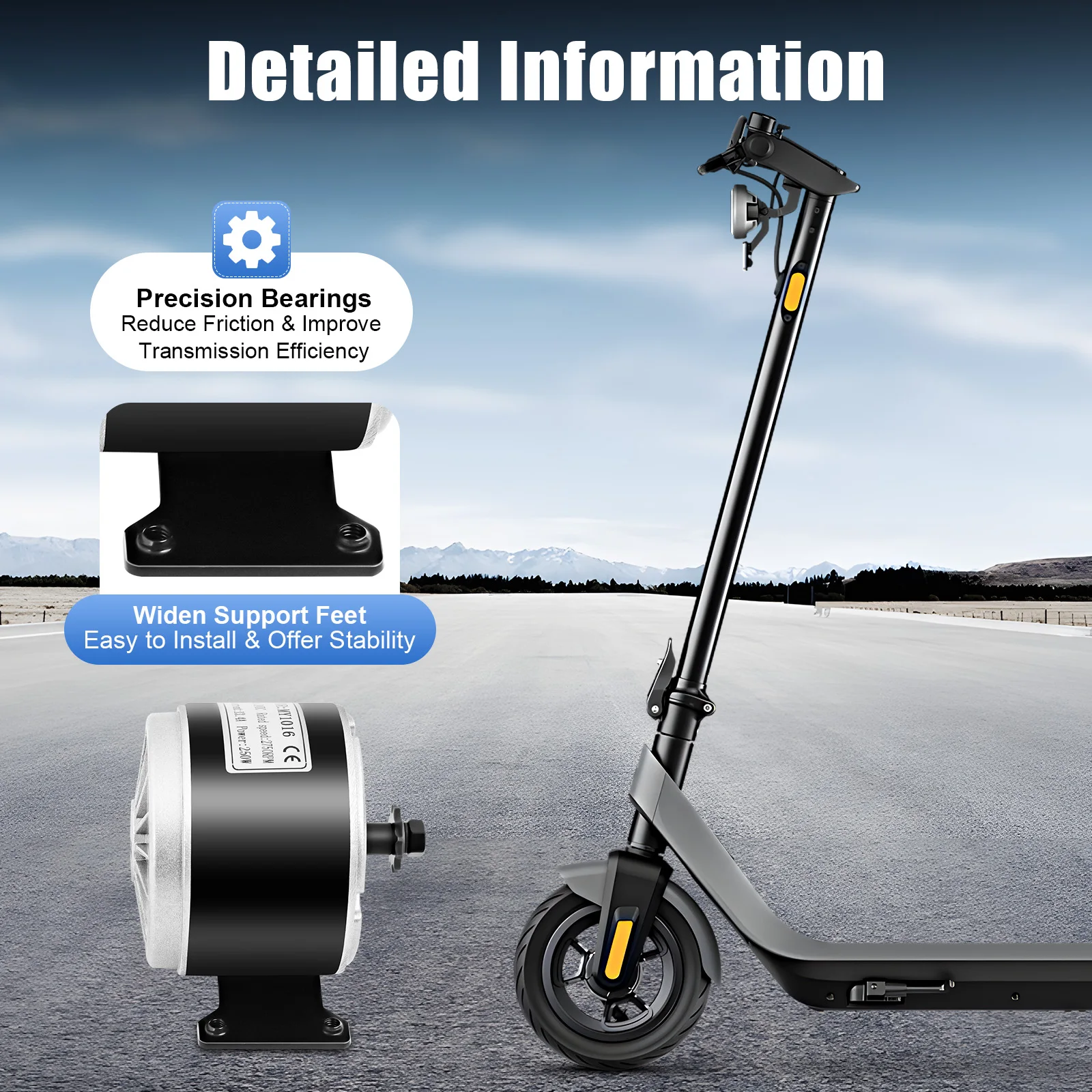 24V DC 250W 2750 RPM Electric Scooter Mini Bicycle Motor