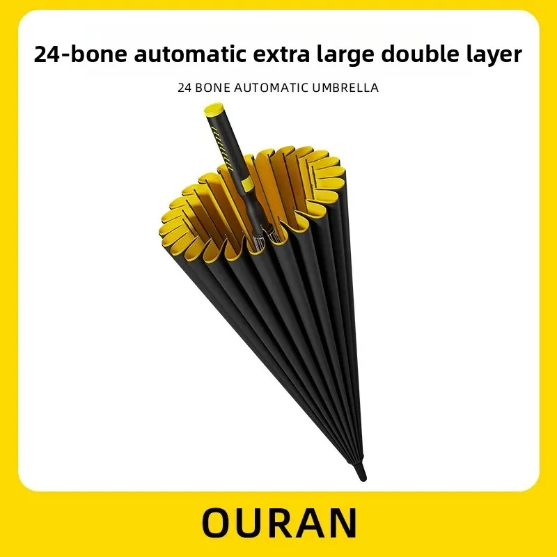 

Double-Layer 24-Bone Long-Handled Umbrella, Men’s Large Automatic Increase, Anti-Storm Umbrella, Custom Logo Design
