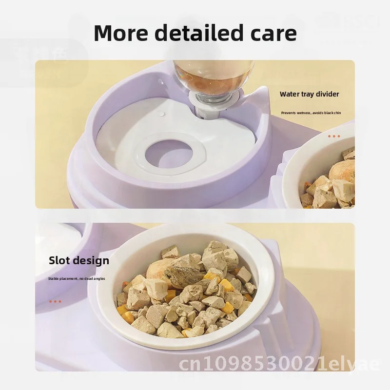 

Automatic Pet Drinking Water Feeder Ceramic Bowl with Oblique Mouth And High Foot for Cats Food Basin with Neck Protection