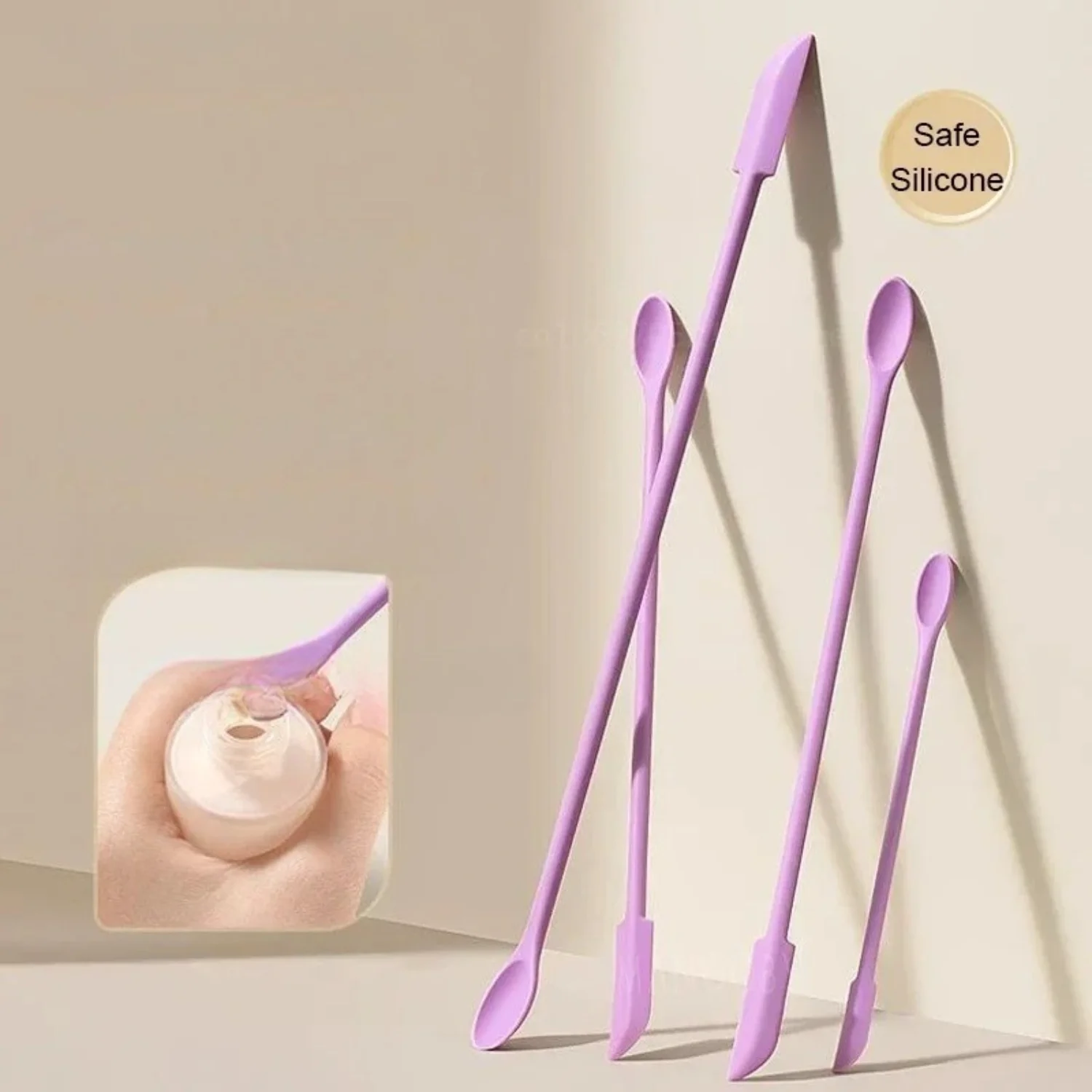 3 قطعة/المجموعة مزدوجة الرأس ملعقة التجميل تطول سيليكون مكشطة لمستحضرات التجميل المربى كريم الأساس خلط عصا أدوات ماكياج