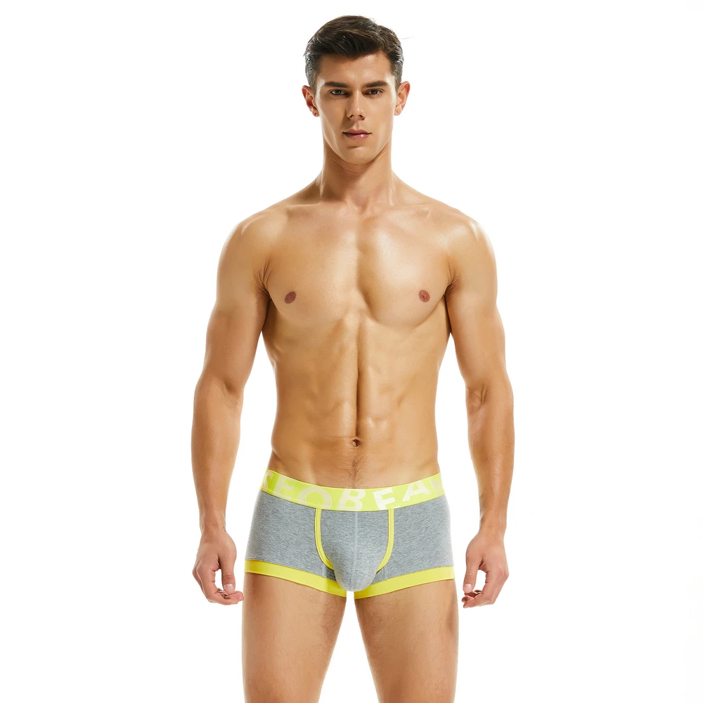 New Brand SEOBEAN Mens Low Rise Cotton Sexy Boxer Trunk Underwear