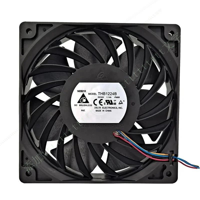 

W ДЛЯ Delta Electronics THB1224B DC 24 В 1,14 А 120x120x25 мм 4-проводной охлаждающий вентилятор для сервера