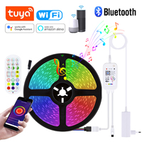 Tuya WiFi/Bluetooth/IR Remote Control LED Strip Lights 5m/10m/15m/20m RGB LED Tape APP Control Color Changing Lights TV Backligh