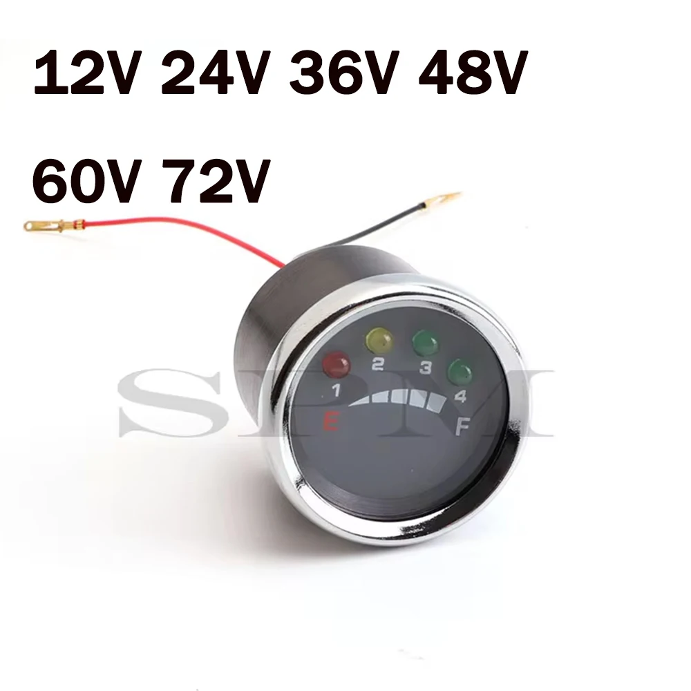 LED Battery Capacity Indicator Display Gauge Meter for 12V 24V 36V 48V 60V 72V eBike Electric Solar Boat Golfcart ATV Forklift