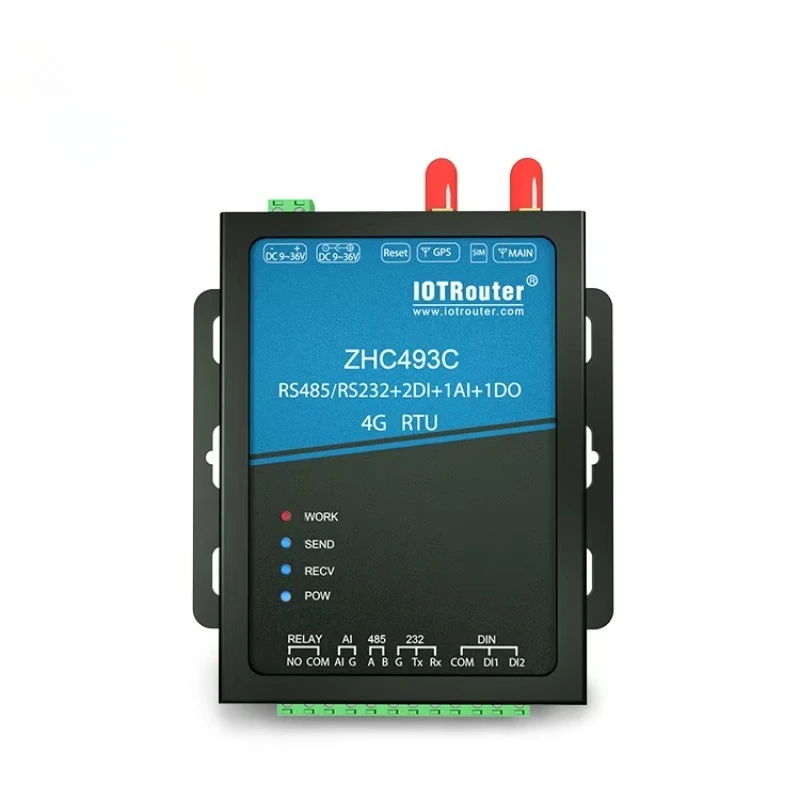 IOTROUTER ZHC493C CAT-1 RTU/DTU Wireless Digital Input Module DO DI AI Ports RS485/232 4G 921Mbps Data Logger MQTT Gateway for