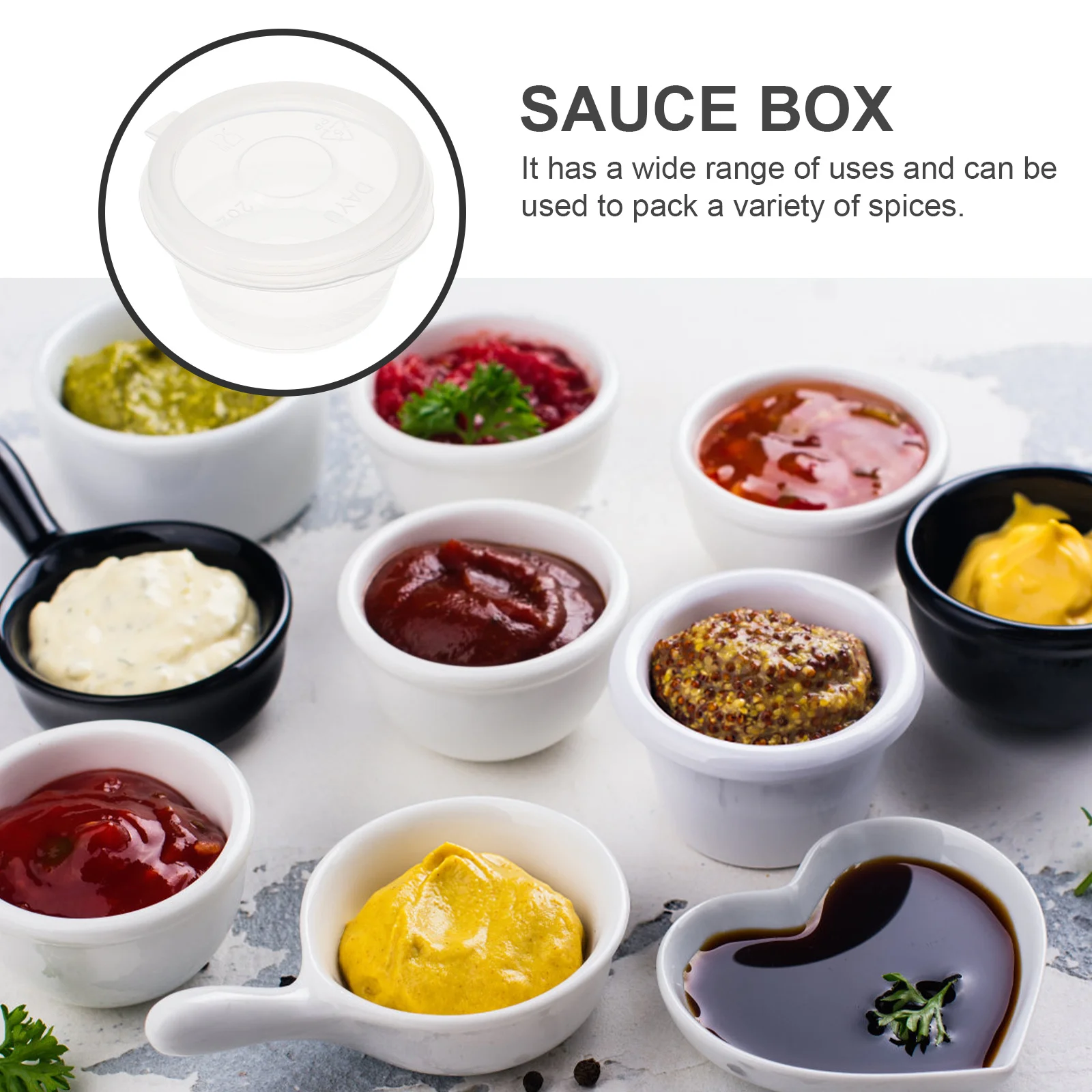 Contenedores de salsa desechables, cajas ligeras para llevar, cajas pequeñas de embalaje de alimentos para sándwich, Sushi, Picnic, 100 Uds.