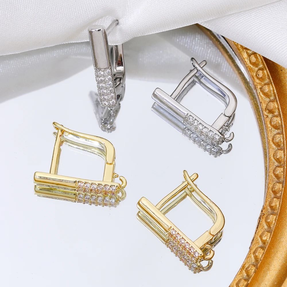 Juya لتقوم بها بنفسك لوازم مواد المجوهرات الجميلة اليدوية سلك الأذن الذهب/الفضة اللون حلقات خطاف اكسسوارات لصنع الأقراط الفاخرة #5