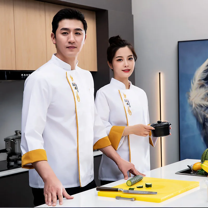 Catering Chef Overalls Long-Sleeved Hotel Bakery Western Restaurant Kitchen Cook Clothes Waiter Autumn And Winter Clo