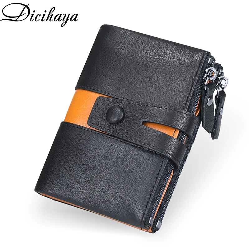 Genuine Leathe Men Wallet Luxury Desig Bifold Short Wallets Male Hasp Vintage Purse Coin Pouch Multi-functional Card Pocket