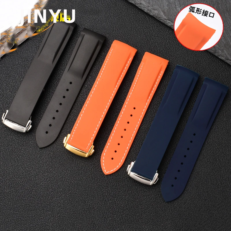 20mm 22mm Rubber Silicone Watch Bands For Omega Seamaster 300 speedmaster Strap For Seiko HAMILTON Watchband Moon Watch Strap