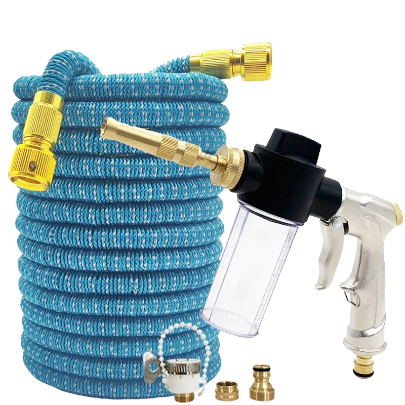 Garden Water Pipe 3 Times Telescopic Watering Pipe Metal Foam Water Gun Garden Irrigation Water Pipe, Car Washing Supplies