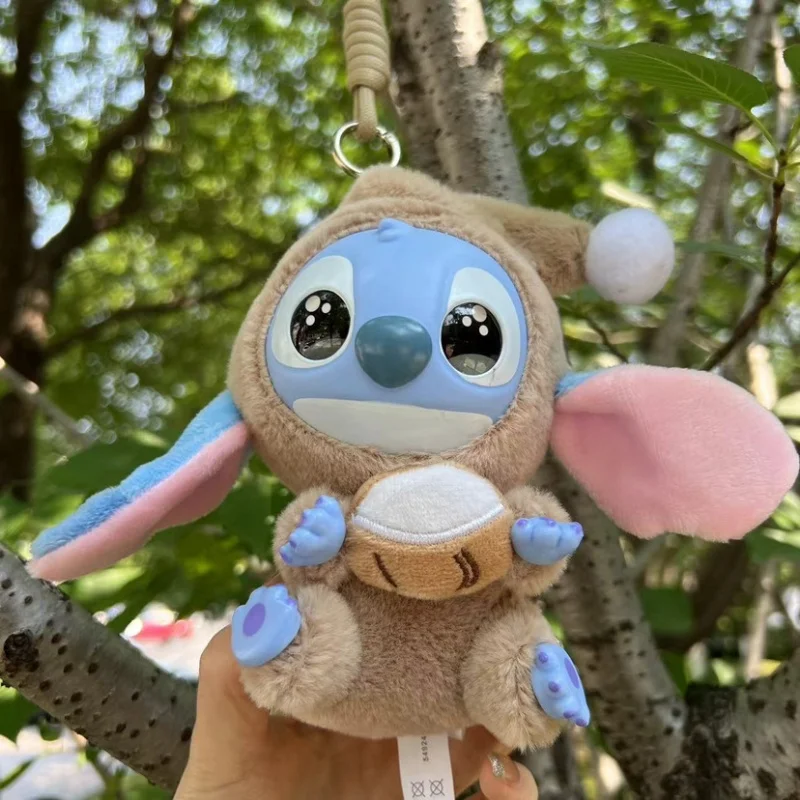 Disney Lilo & Stitch อะนิเมะการ์ตูนไวนิลของเล่นพวงกุญแจตุ๊กตาจี้ตุ๊กตาเหรียญกระเป๋าเป้สะพายหลังเด็กจี้ตกแต่งของเล่น