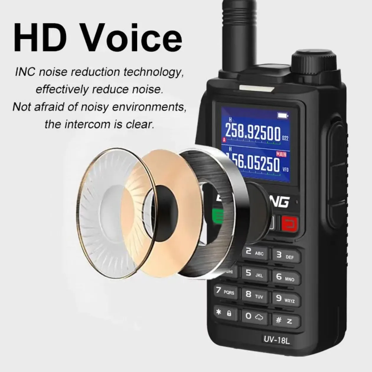 جهاز اتصال لاسلكي Baofeng UV-18 مزود بتردد بطارية عالي الطاقة وسعة كبيرة وقابل للتعديل وجولات القيادة الذاتية الخارجية