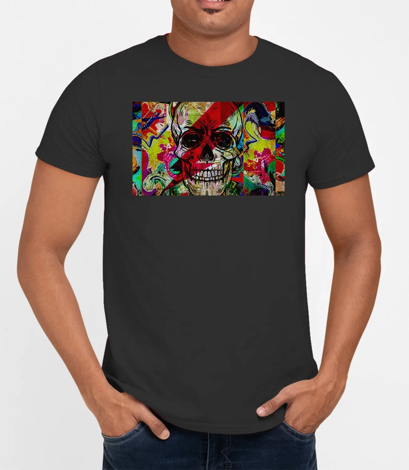 Футболка с изображением черепа и граффити, Jap, настенный постер, фильм, классическая футболка в стиле ретро