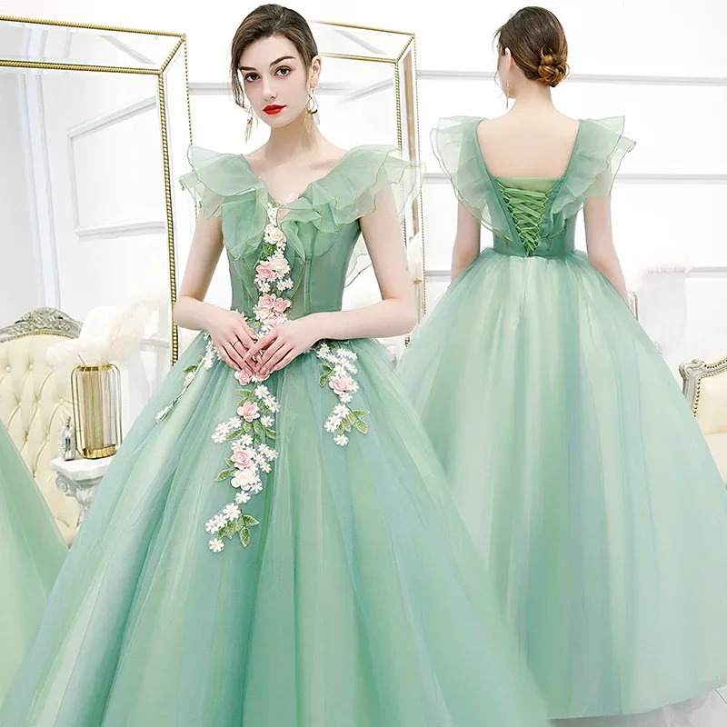 Colored Gauze 296 Wedding Dress New Style Tutu Skirt Long Evening Dress Women