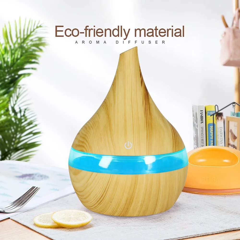 300ml Quiet USB Remote Control Humidifier 7 Color Night Light Aroma Diffuser Ideal for Desk, Nursery, and Car Travel