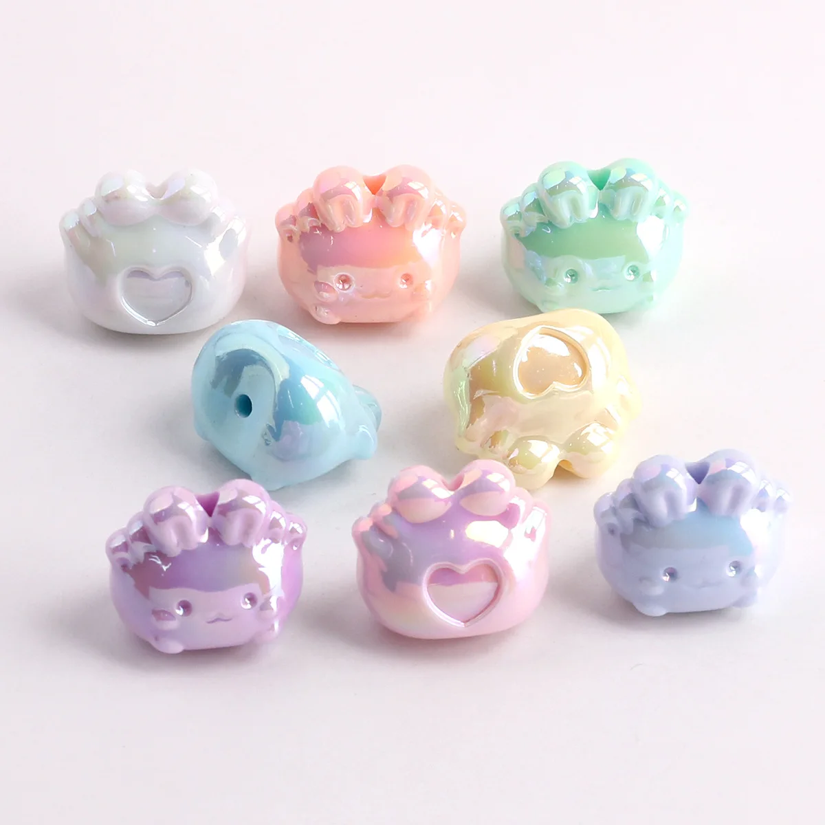 20 mm große Acrylperlen „Dumpling Rabbit“ in verschiedenen Farben, handgefertigte DIY-Schmuckperlen, lose Perlen für Armbänder, Halsketten und Accessoires