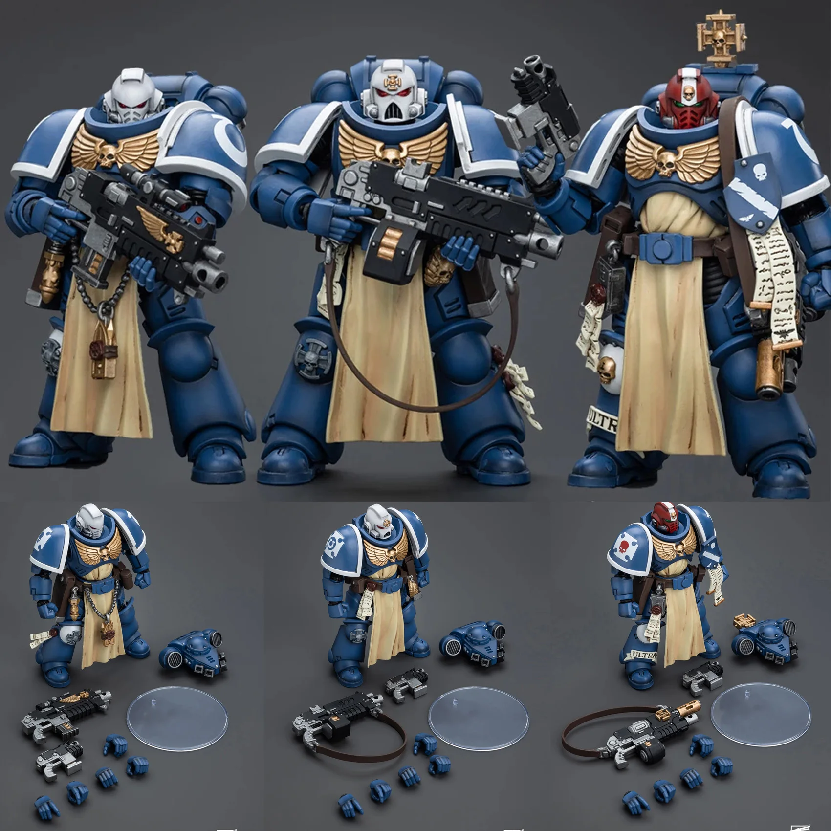 

JOYTOY Warhammer 40K 1/18 Ultramarines Sternguard Veteran with Auto Bolt Rifle Soldier Action Figure Model Toys For Collection