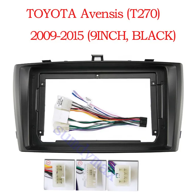 

9-дюймовая пластиковая лицевая панель-рамка для установки автомобильной магнитолы, DVD, GPS, MP5 для Toyota Avensis T270 2009-2016, комплект для крепления на приборную панель