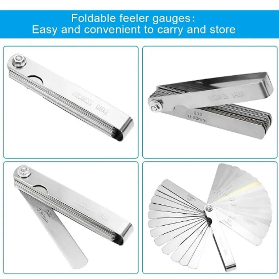 89A32 Feeler Gauge Portable Durable Various Specifications Arc Stainless Steel Feeler Gauge Gap Gauge Rangefinder 1pc