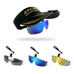 Clip On Hat Polarized Sunglasses,Vision Polarized Hat Visors Clips,Flip-Up Cover UV Protection,Hat Clip On Adjustable Sunglasses