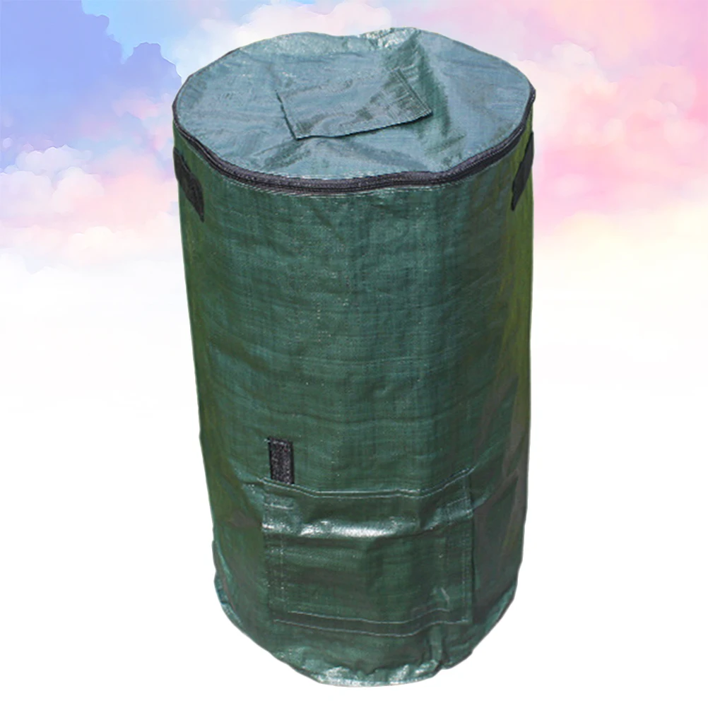 

Compost Bag Collection Bucket Courtyard Trash Garbage Storage Portable with Cover
