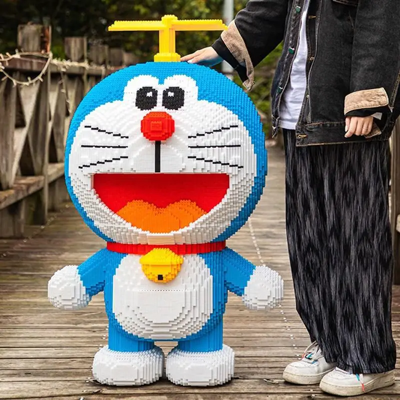New Difficult 80000 Granules Huge Doraemon Blue Fat Man China-Chic Assembled Block Small Granule Toy Birthday Gift