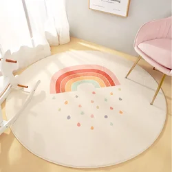 120cm INS Nordic Rainbow Play Mat for Children Baby Play Mat Round Carpet Kids Game Tent Pad Newborn Photography Props Blanket