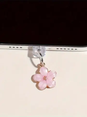 1pcs Simple Flowers Phone Dust plug Accessories Decoration Hanging Pendant for iPhone for Samsung Type-C Charging Port